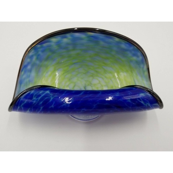 Thames Glass Signed Hand Blown Glass Art Glass Photo Picture Card Holder Display - Picture 2 of 10